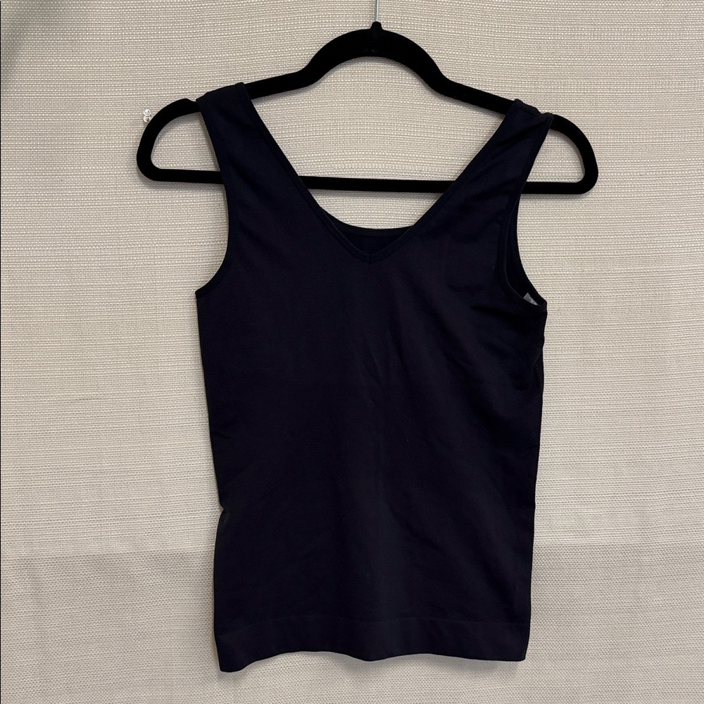 Vanity Fair Black V-Neck Tank Top